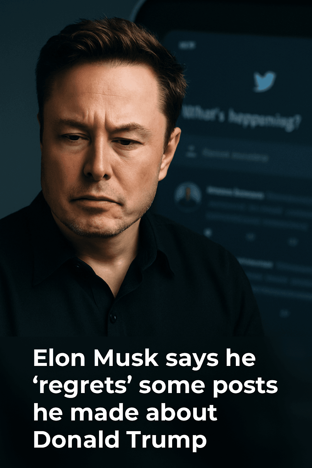 Elon Musk says he "regrets" some posts he made about Donald Trump